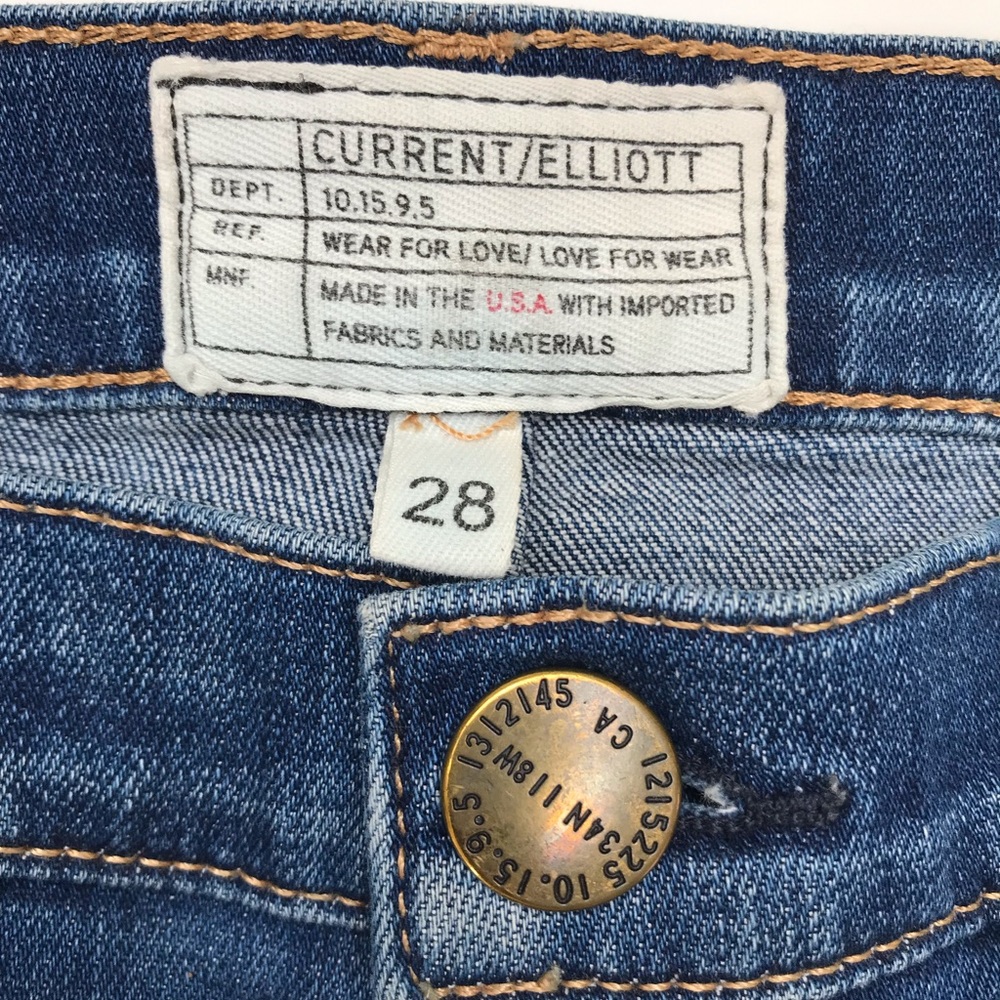 Current/Elliott Mid-Rise Distressed Women’s Jeans - 28 - Picture 13 of 15